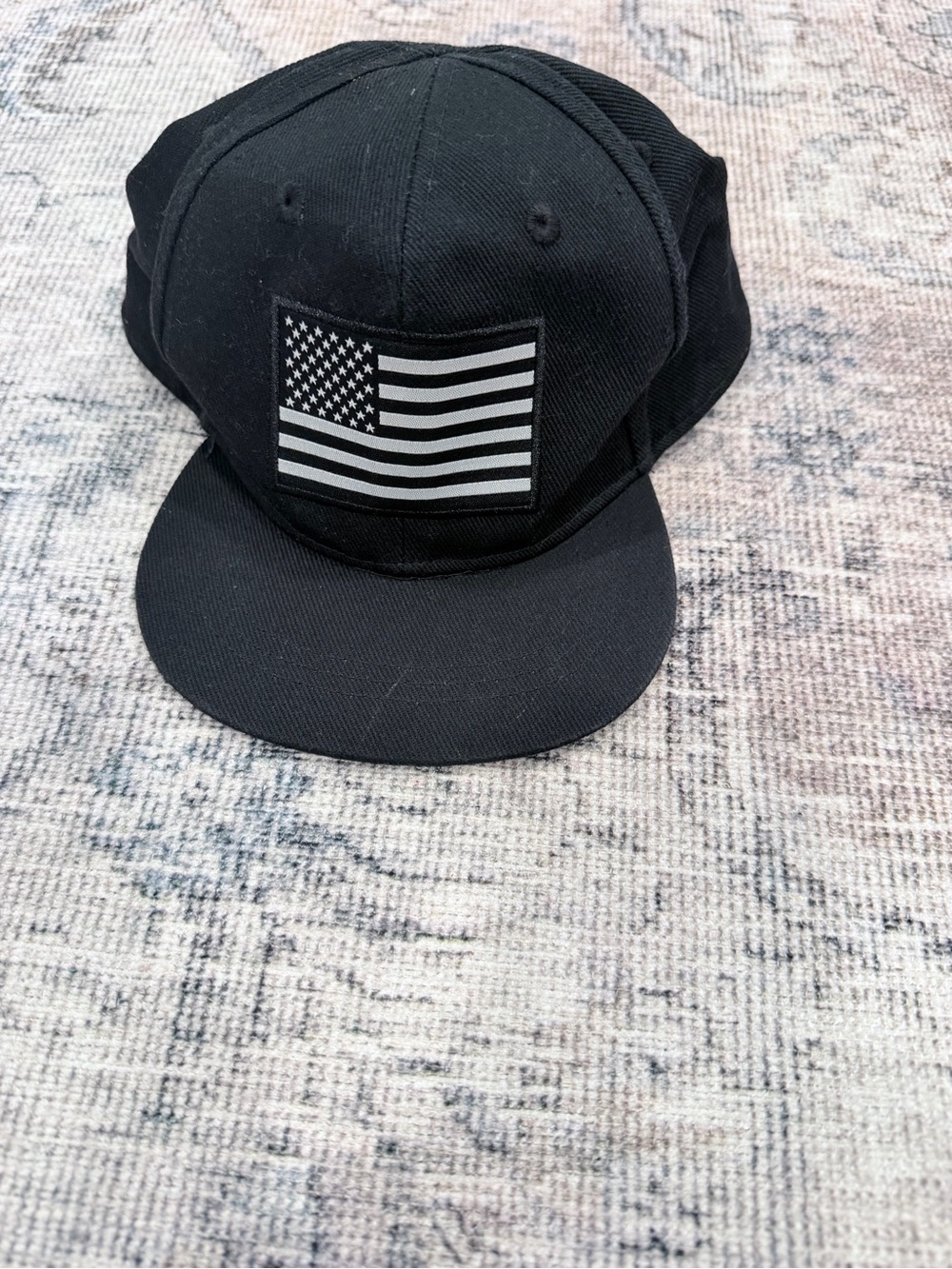 Kids Black Flag Patch Snapback Hat